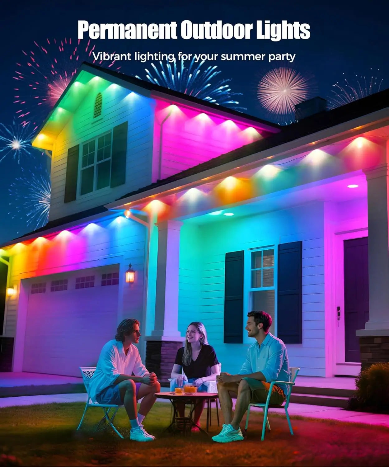 Colorful Waterproof Outdoor String Lights with Remote