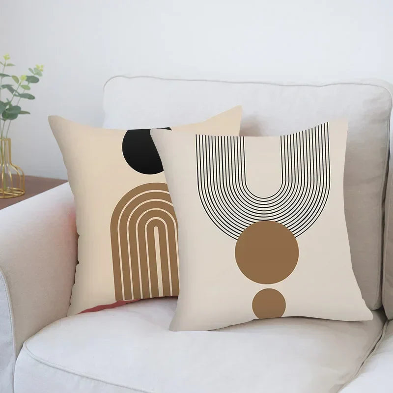 Stylish Black White Abstract Throw Pillow Cover - Halri
