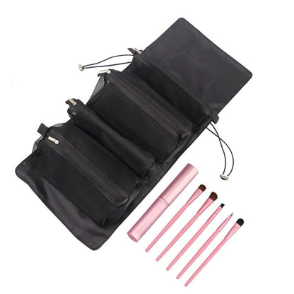 Trousse de rangement de maquillage pliable et portable pour les voyages