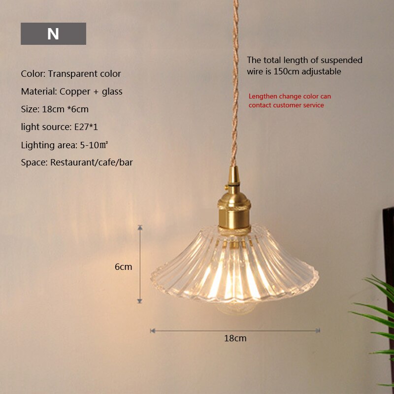 Suspension moderne en verre transparent