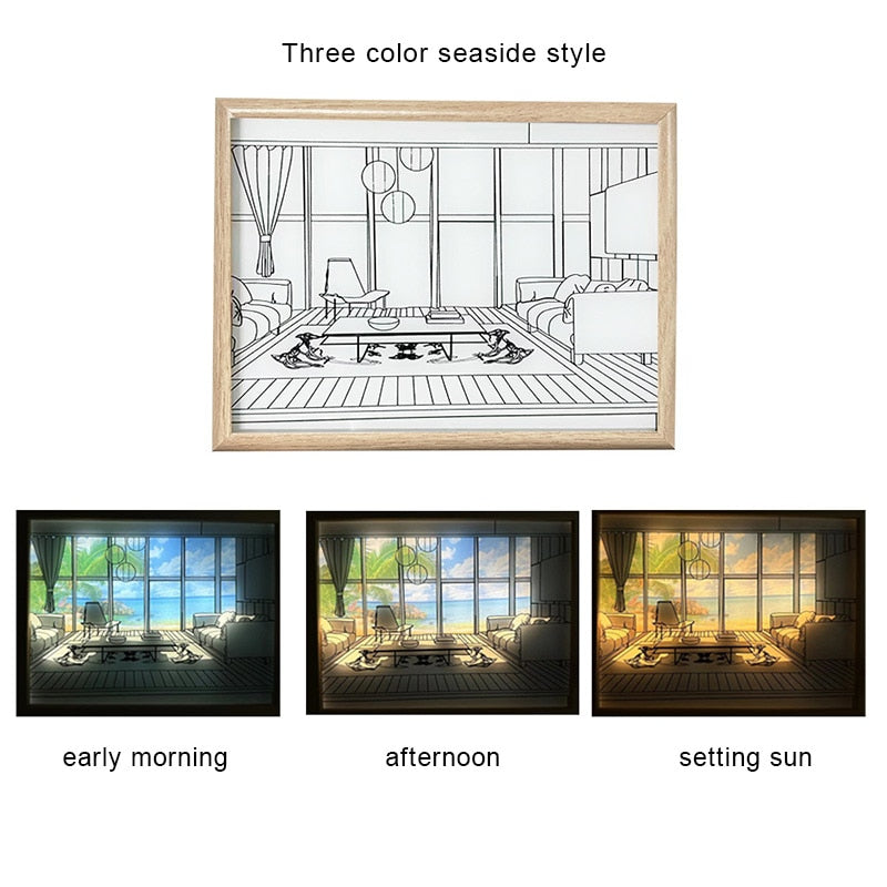 Lampe de table LED colorée sur toile