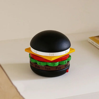 Calendrier de bureau classique en bois à hamburger