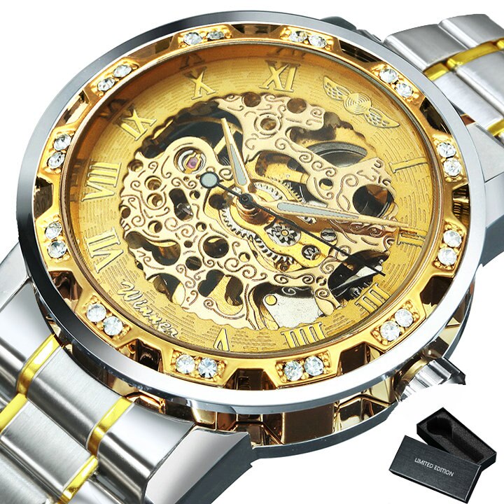 Montre squelette automatique audacieuse pour homme 