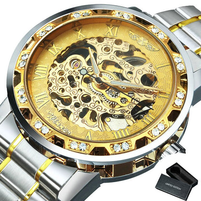 Montre squelette automatique audacieuse pour homme 