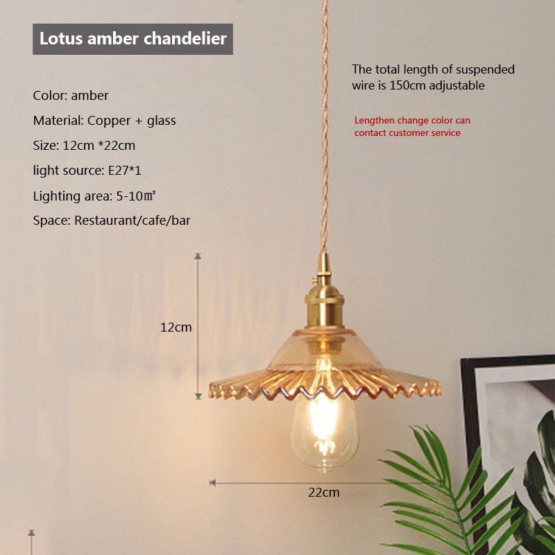 Suspension moderne en verre transparent