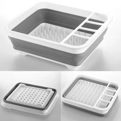 Égouttoir à vaisselle compact et pliable avec égouttoir