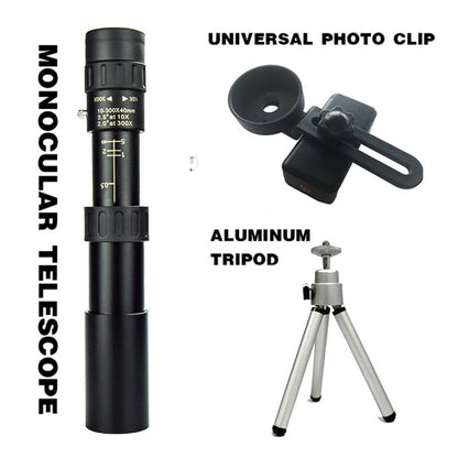 Télescope universel pour téléphone avec objectif zoom 10-300x