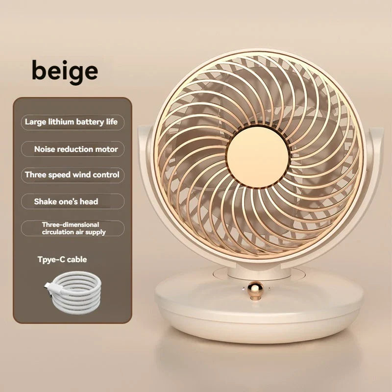 Portable USB Desk Fan with 360° Rotation & 3 Speeds - Halri