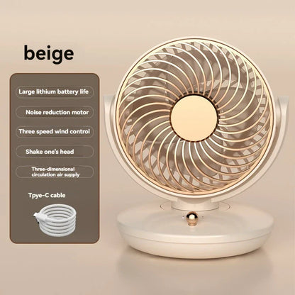 Portable USB Desk Fan with 360° Rotation & 3 Speeds - Halri