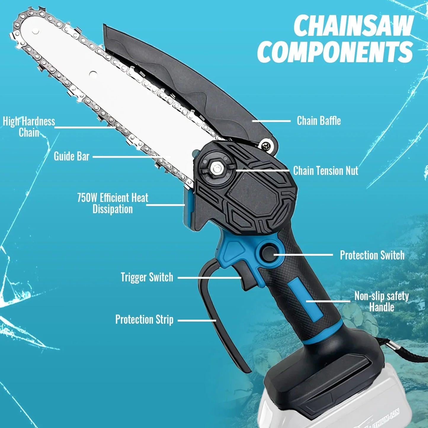 Compact Small Chainsaw 6-Inch, Easy Cut Tree Branches