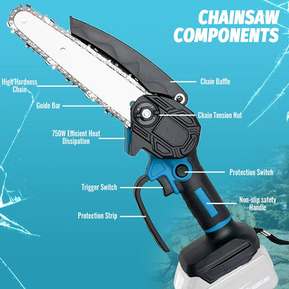 Compact Small Chainsaw 6-Inch, Easy Cut Tree Branches