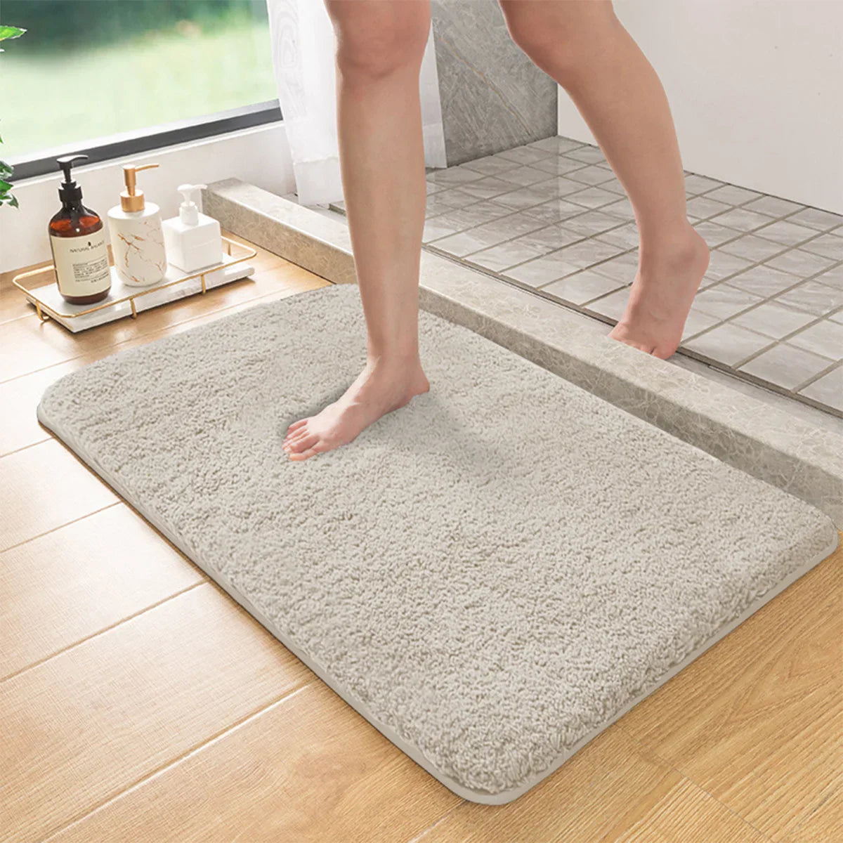 Tapis de bain moelleux | Doux, absorbant et antidérapant