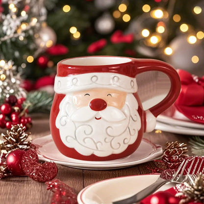 Grande tasse à café réconfortante du Père Noël pour les fêtes