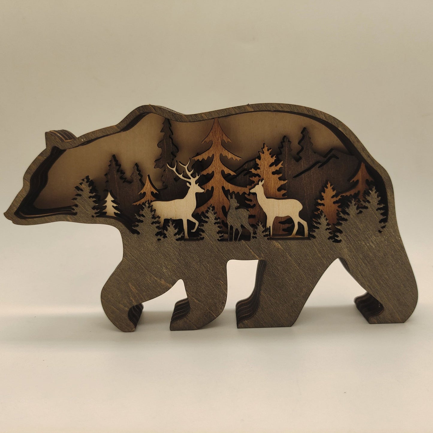 Ornement de Noël rustique en forme d'animal de la forêt