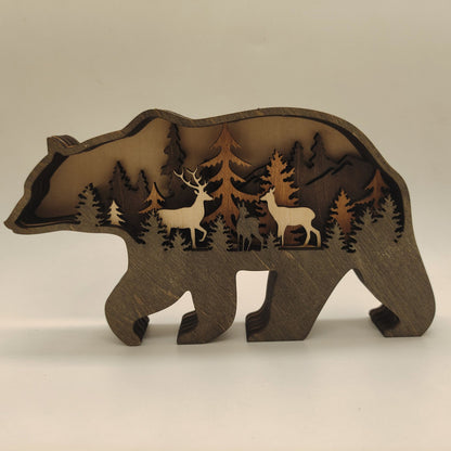 Ornement de Noël rustique en forme d'animal de la forêt