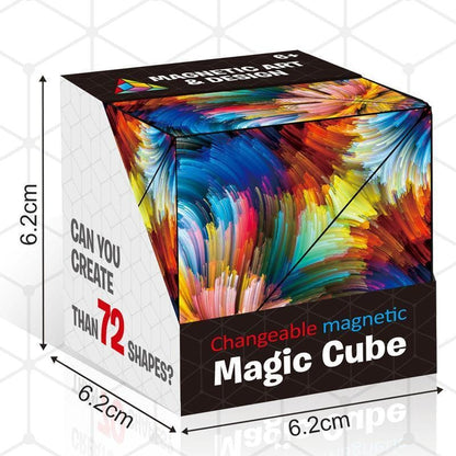 Cube puzzle magnétique coloré