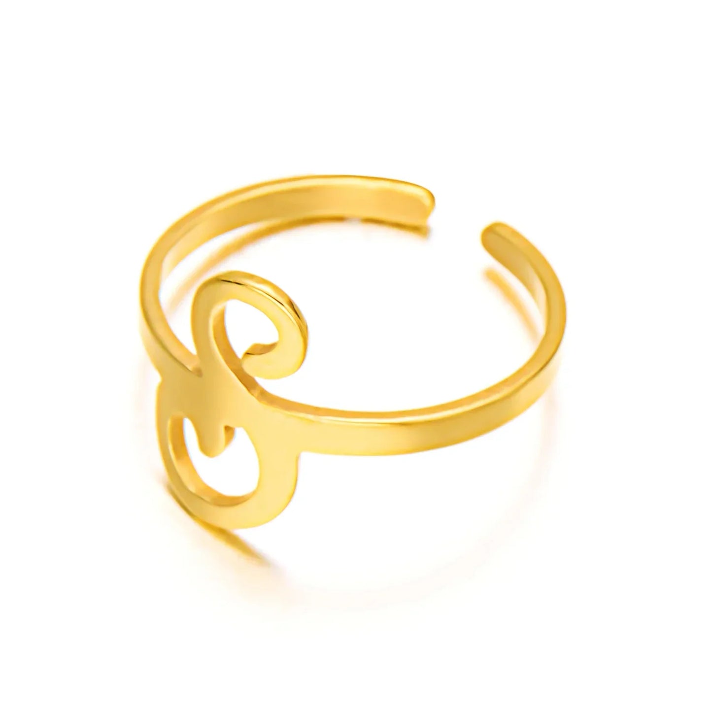 Bague initiale monogramme manuscrite personnalisée