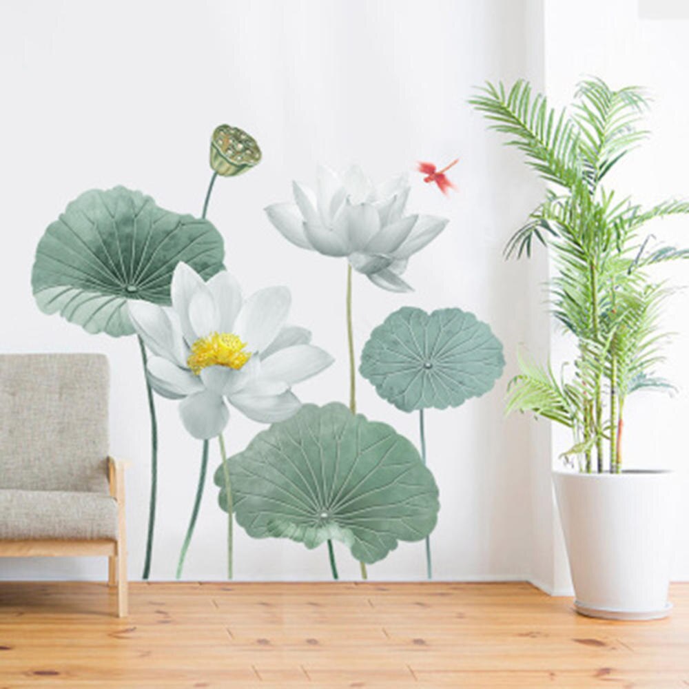 Magnifique autocollant mural floral en vinyle