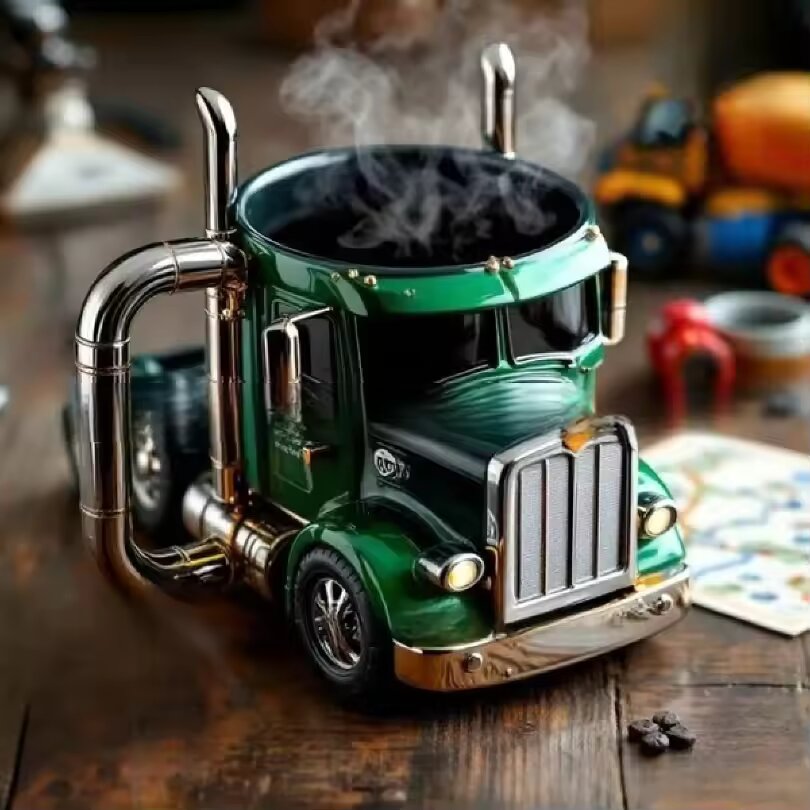Mug rétro de chauffeur de camion à café