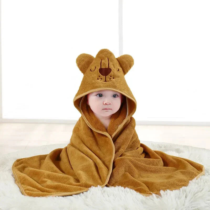 Adorable serviette de bain à capuche pour enfants