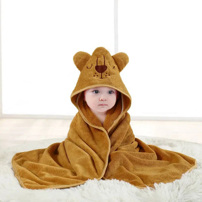 Adorable serviette de bain à capuche pour enfants