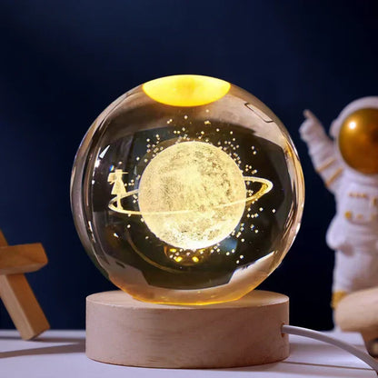Veilleuse en cristal 3D Galaxie Lumineuse