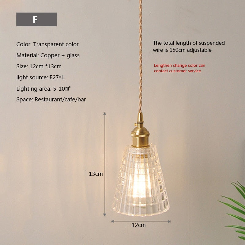 Suspension moderne en verre transparent