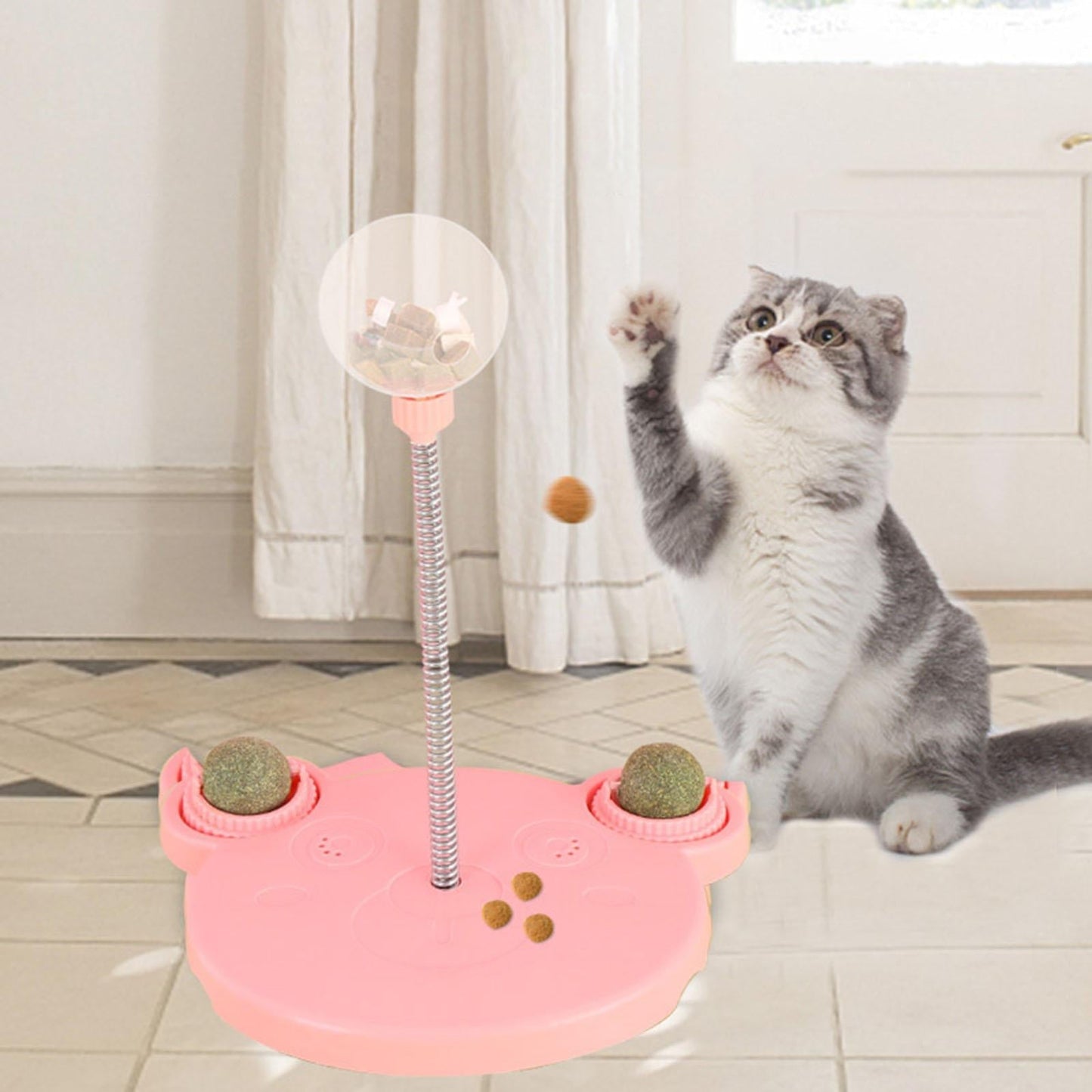 Jouet casse-tête amusant pour chat, mangeoire lente