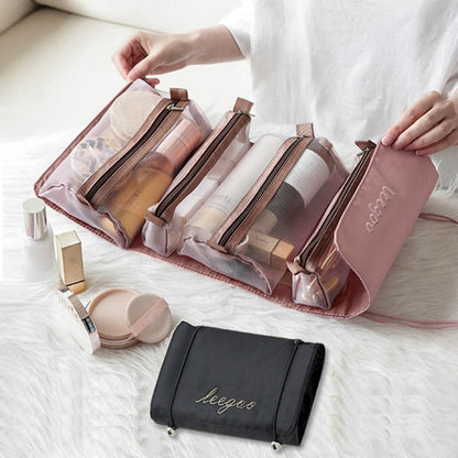 Trousse de rangement de maquillage pliable et portable pour les voyages