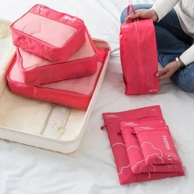Ensemble de sac de voyage compact 7 pièces, organisateur de bagages résistant à l'eau