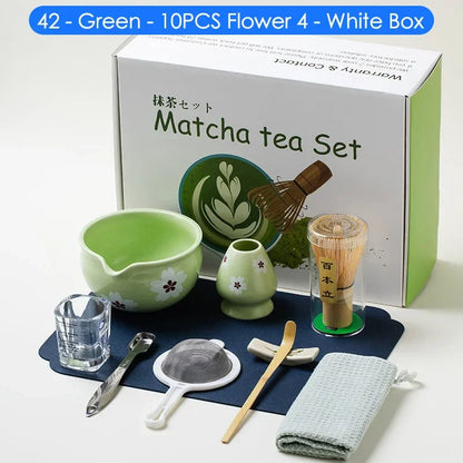 Variant image for Japanese Matcha Tea Set 10-Piece Natural Bamboo Ceramic Standard Size-9
