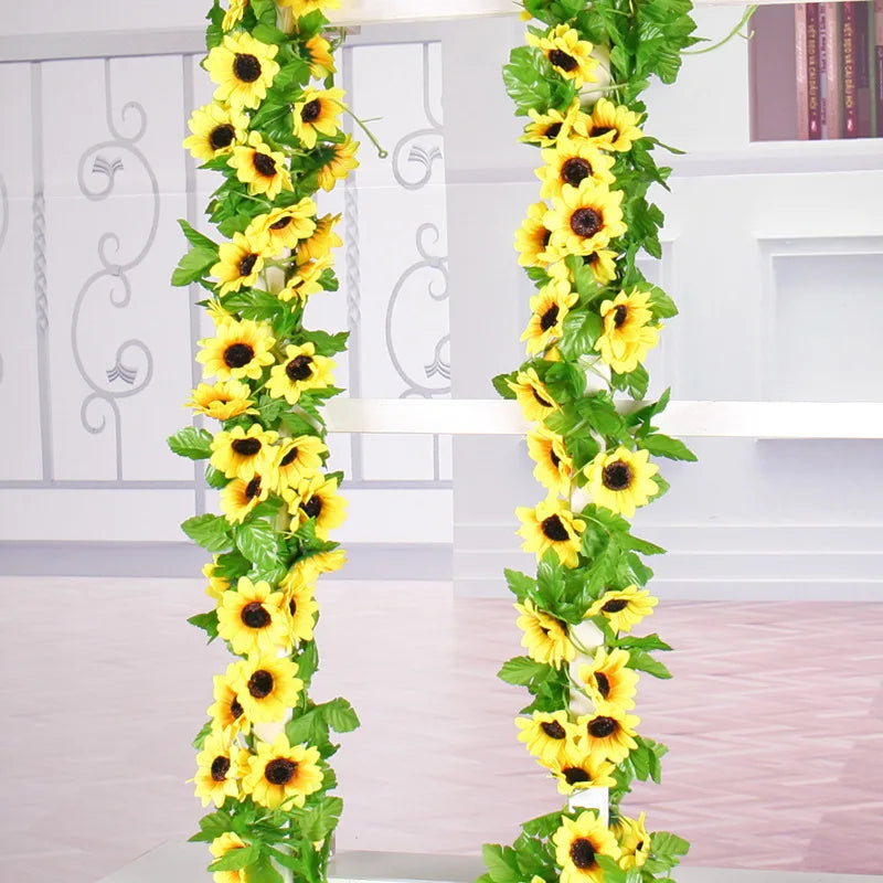 Guirlande de tournesols artificiels de 2,6 m de long