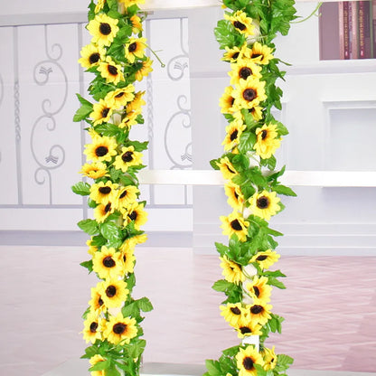 Guirlande de tournesols artificiels de 2,6 m de long