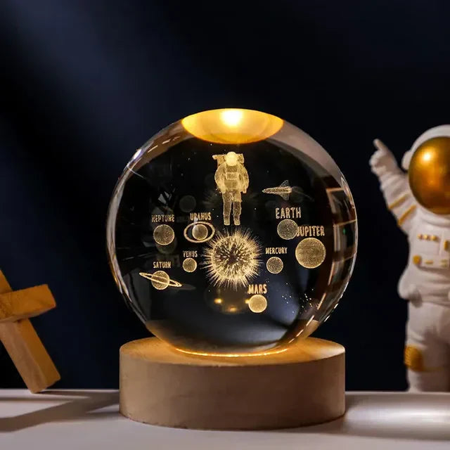Veilleuse en cristal 3D Galaxie Lumineuse