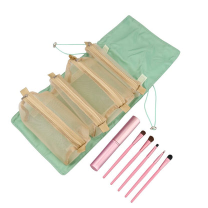 Trousse de rangement de maquillage pliable et portable pour les voyages