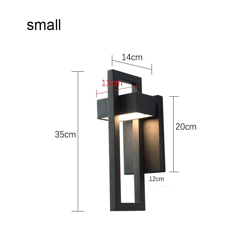 Applique murale extérieure LED noire rustique 10W étanche