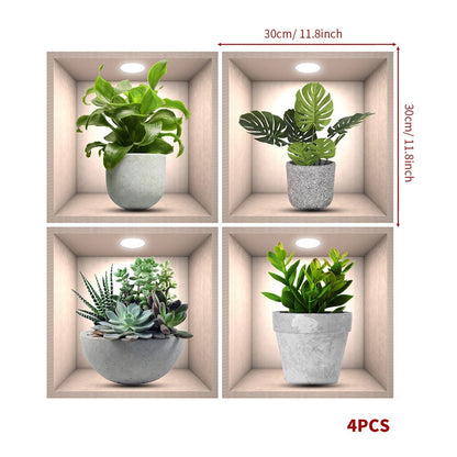 Décoration intérieure - Stickers muraux de plantes artificielles 