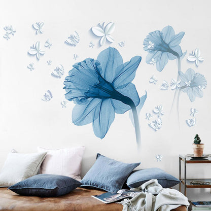 Magnifique autocollant mural floral en vinyle