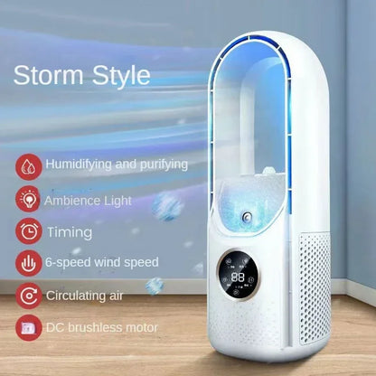 Ventilateur USB silencieux sans pales avec 6 vitesses et humidificateur