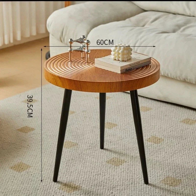 Table basse ronde traditionnelle en bois pour salon