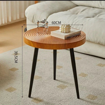 Table basse ronde traditionnelle en bois pour salon