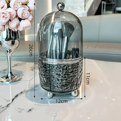 Boîte de rangement de maquillage rotative avec couvercle