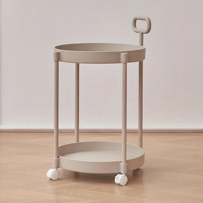 Portable 2-Tier Table with Wheels and Easy Grip Handle - Halri