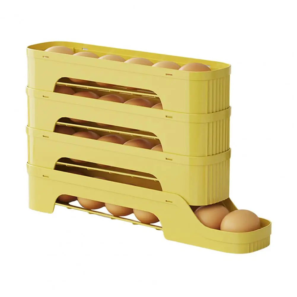 Boîte de rangement compacte à 4 niveaux transparente pour œufs