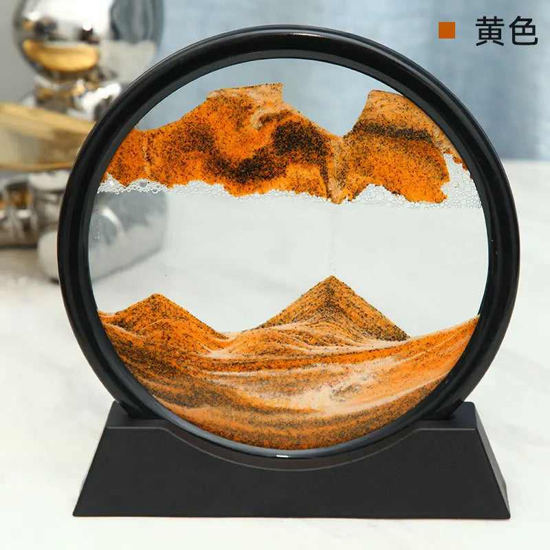 Décoration apaisante en verre et sphère d'art 3D en sable