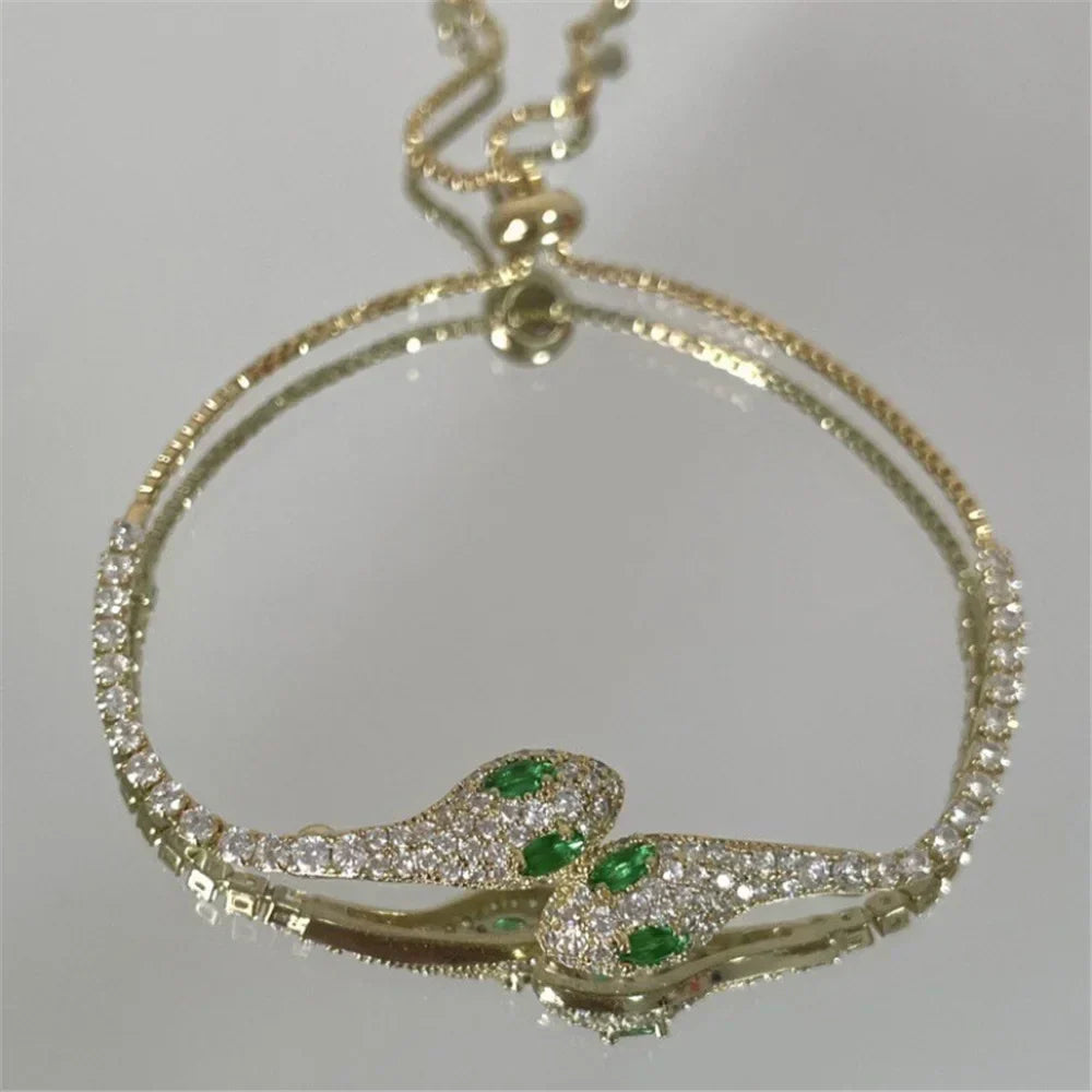 Bracelet jonc souple en zircon brillant