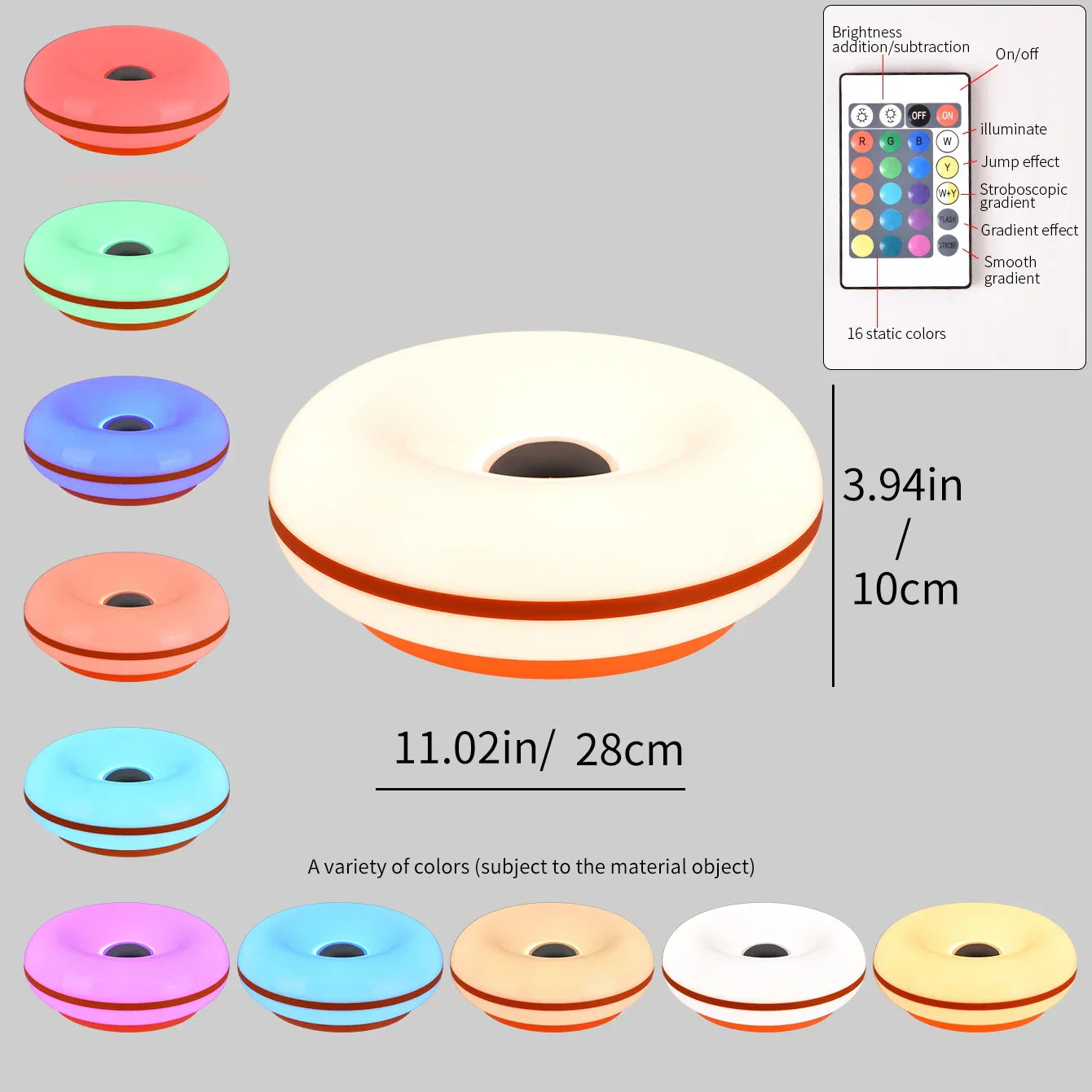 Lampe de table LED colorée avec variateur et télécommande