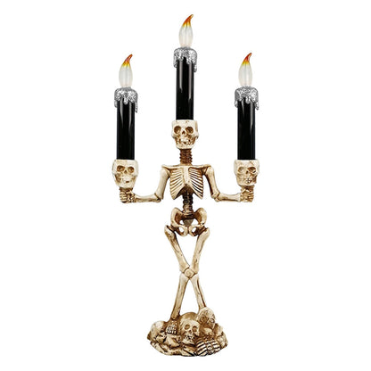 Bougies chauffe-plat squelette effrayantes pour Halloween