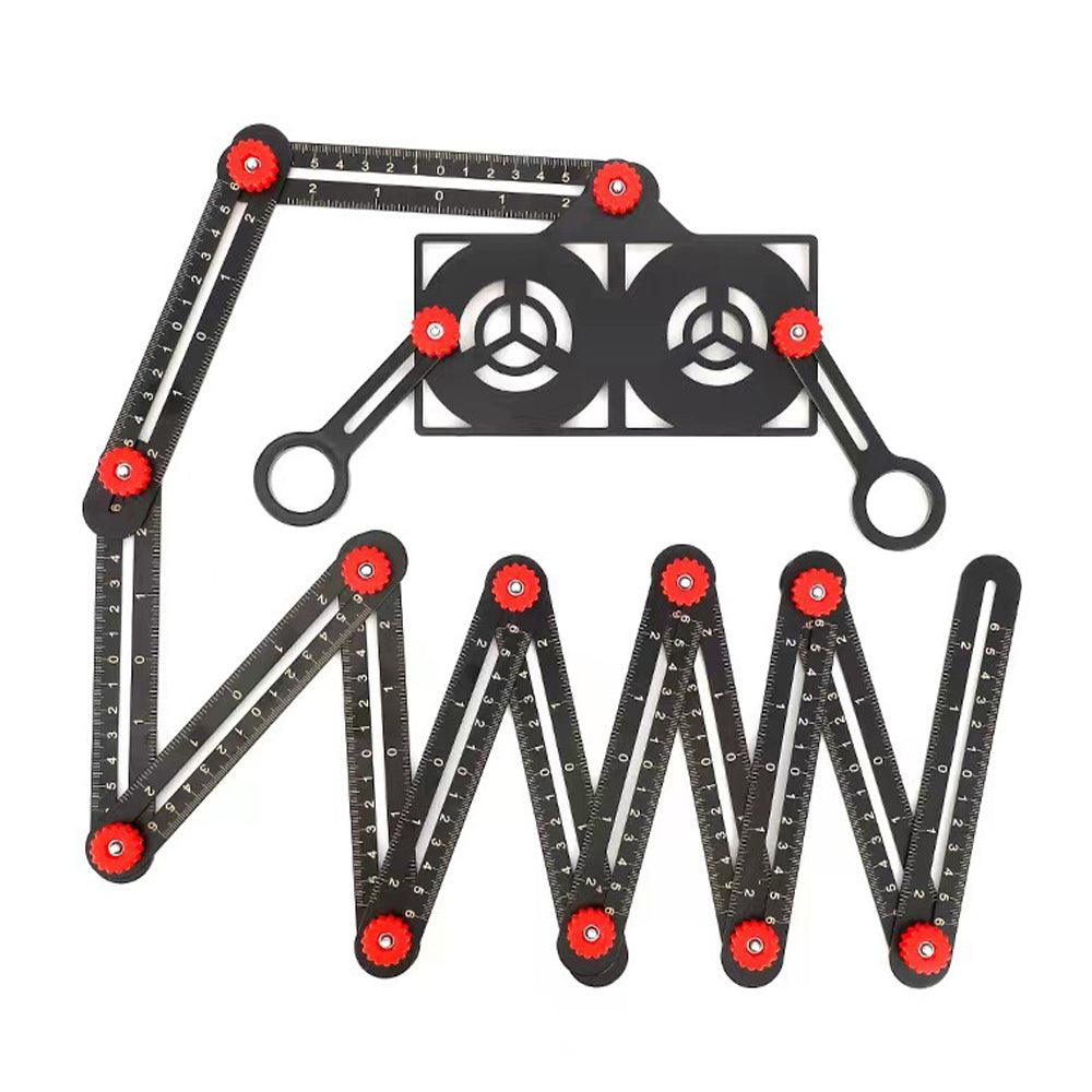 Compact Metal Folding Tile Measuring Ruler