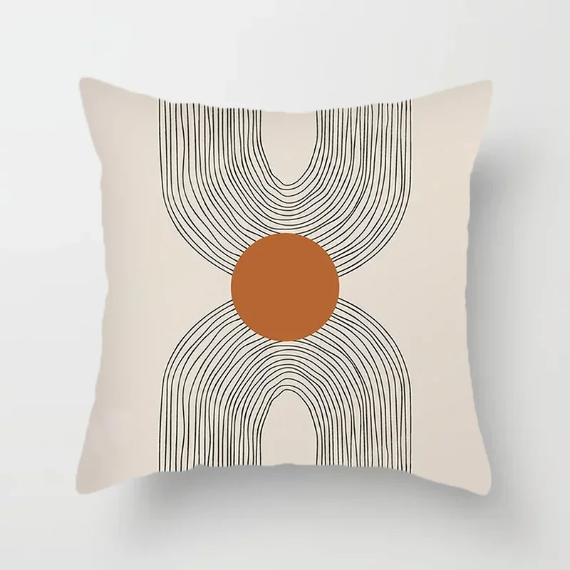 Housse de coussin décorative élégante noire et blanche à motifs abstraits